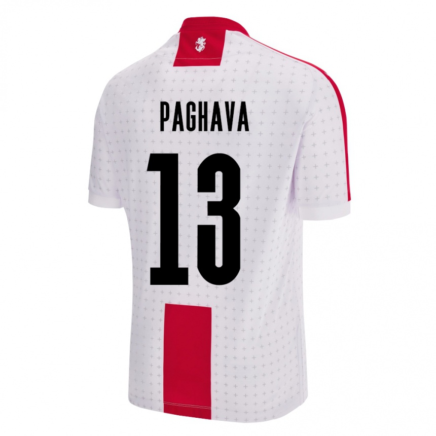 Men Football Georgia Davit Paghava #13 White Home Jersey 24-26 T-Shirt Nz