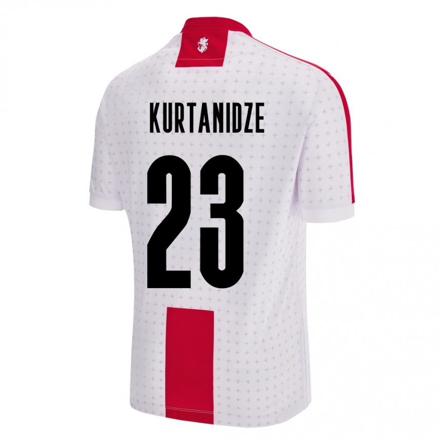 Men Football Georgia Revaz Kurtanidze #23 White Home Jersey 24-26 T-Shirt Nz