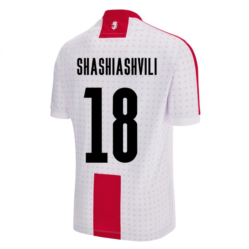 Men Football Georgia Luka Shashiashvili #18 White Home Jersey 24-26 T-Shirt Nz