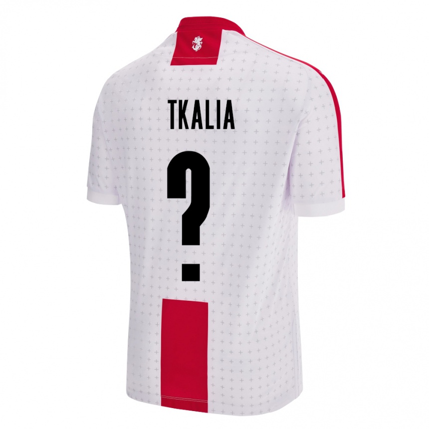 Men Football Georgia Nikoloz Tkalia #0 White Home Jersey 24-26 T-Shirt Nz