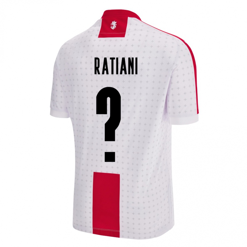 Men Football Georgia Sandro Ratiani #0 White Home Jersey 24-26 T-Shirt Nz