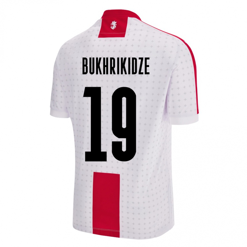 Men Football Georgia Nino Bukhrikidze #19 White Home Jersey 24-26 T-Shirt Nz