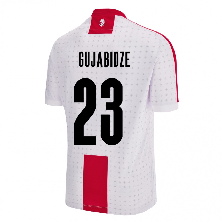 Men Football Georgia Nino Gujabidze #23 White Home Jersey 24-26 T-Shirt Nz