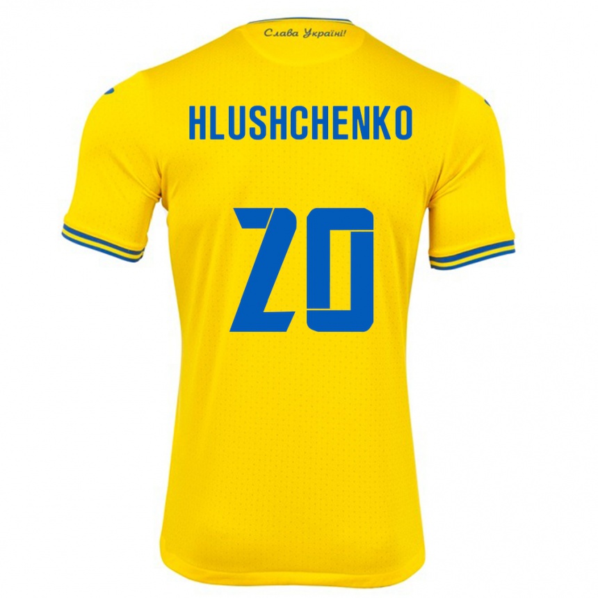 Men Football Ukraine Inna Hlushchenko #20 Yellow Home Jersey 24-26 T-Shirt Nz