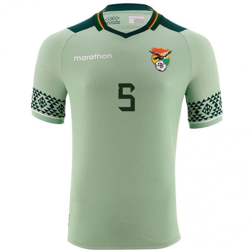 Men Football Bolivia César Romero #5 Light Green Home Jersey 24-26 T-Shirt Nz