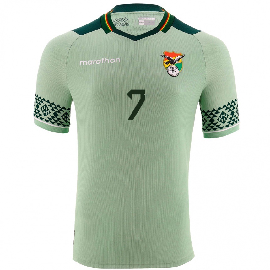 Men Football Bolivia Ana Paula Rojas #7 Light Green Home Jersey 24-26 T-Shirt Nz