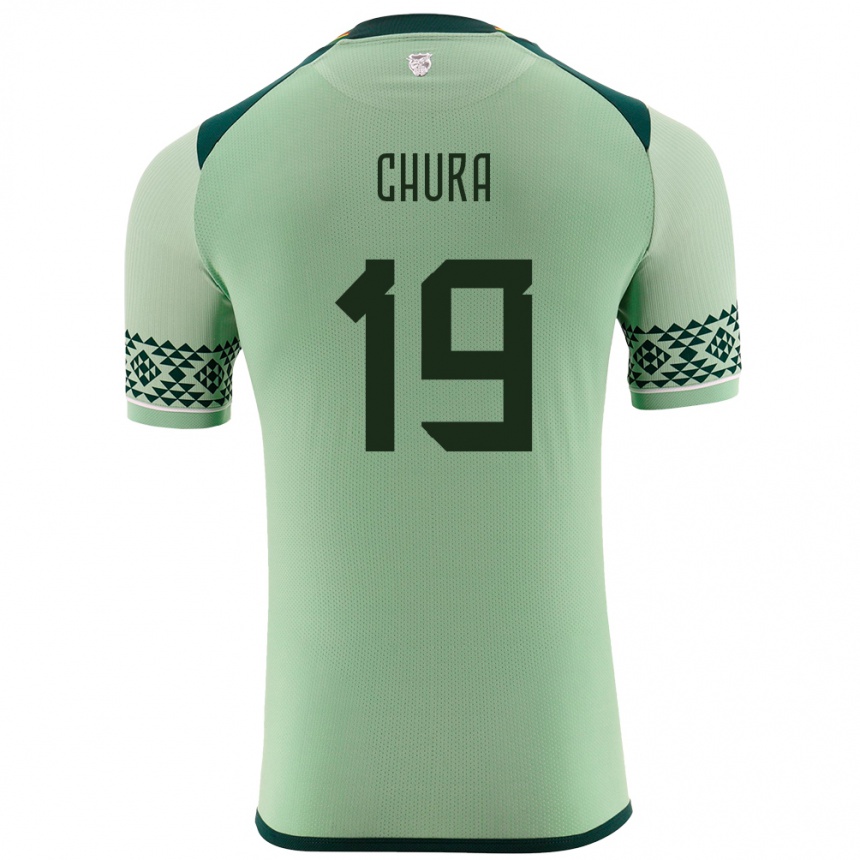 Men Football Bolivia Jeyson Chura #19 Light Green Home Jersey 24-26 T-Shirt Nz