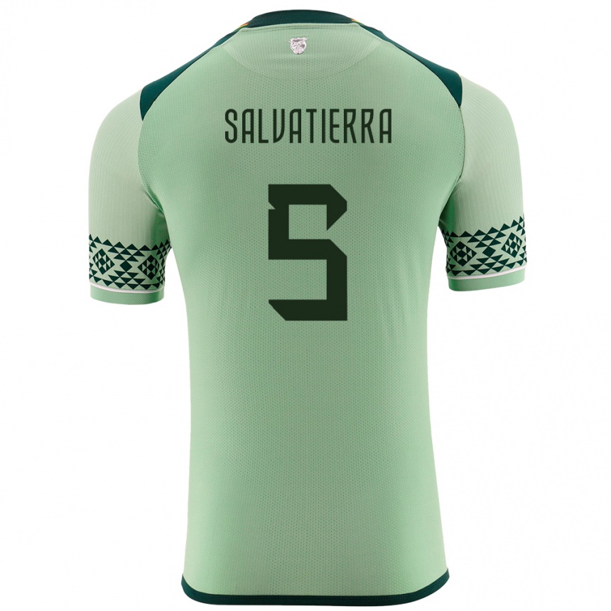 Men Football Bolivia Érika Salvatierra #5 Light Green Home Jersey 24-26 T-Shirt Nz