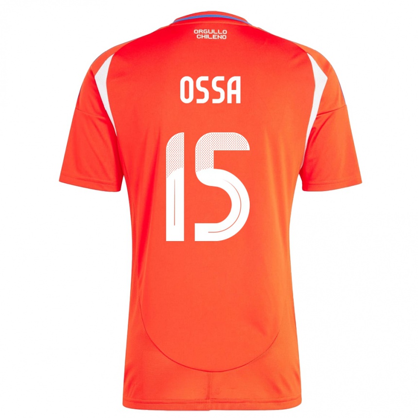 Men Football Chile Diego Ossa #15 Red Home Jersey 24-26 T-Shirt Nz