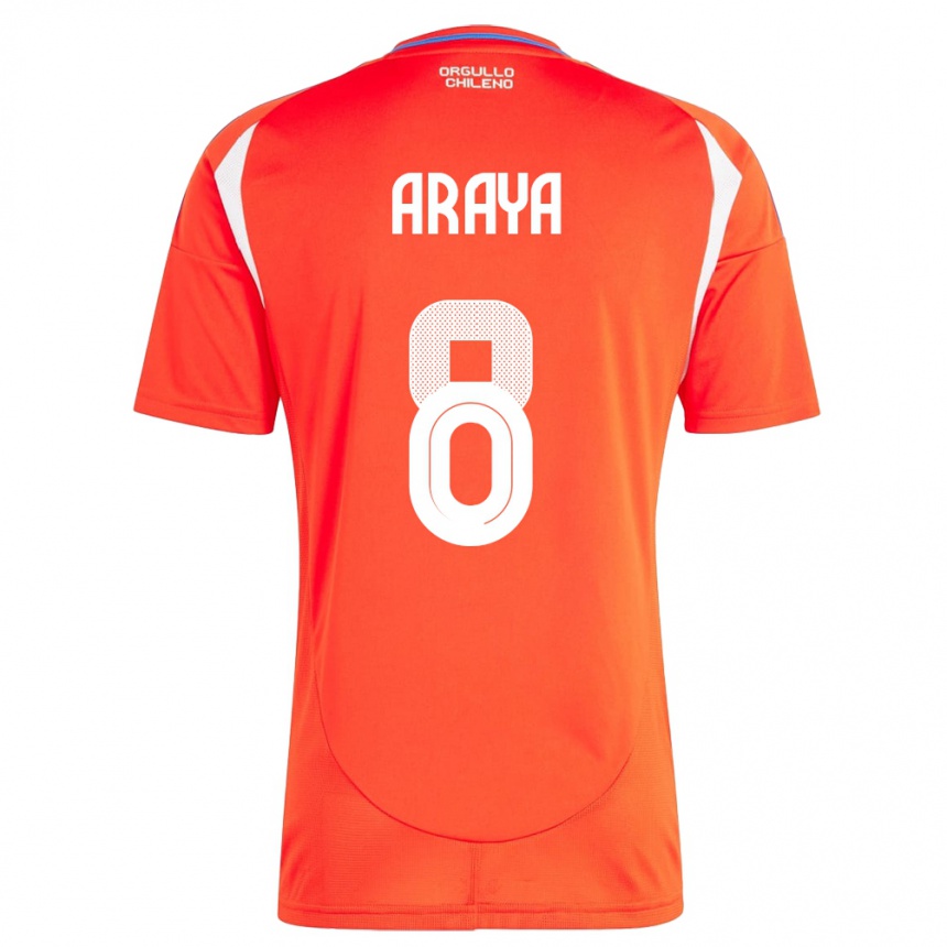 Men Football Chile Karen Araya #8 Red Home Jersey 24-26 T-Shirt Nz