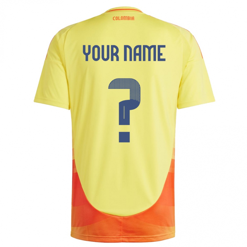 Men Football Colombia Your Name #0 Yellow Home Jersey 24-26 T-Shirt Nz