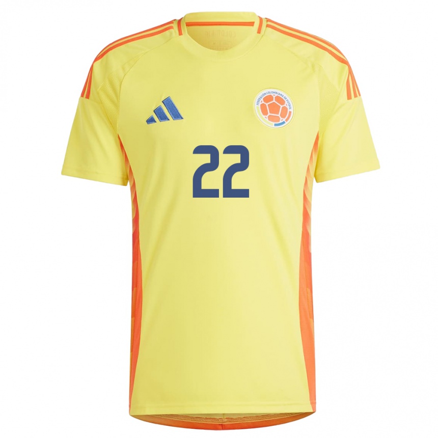 Men Football Colombia Stefany Castaño #22 Yellow Home Jersey 24-26 T-Shirt Nz