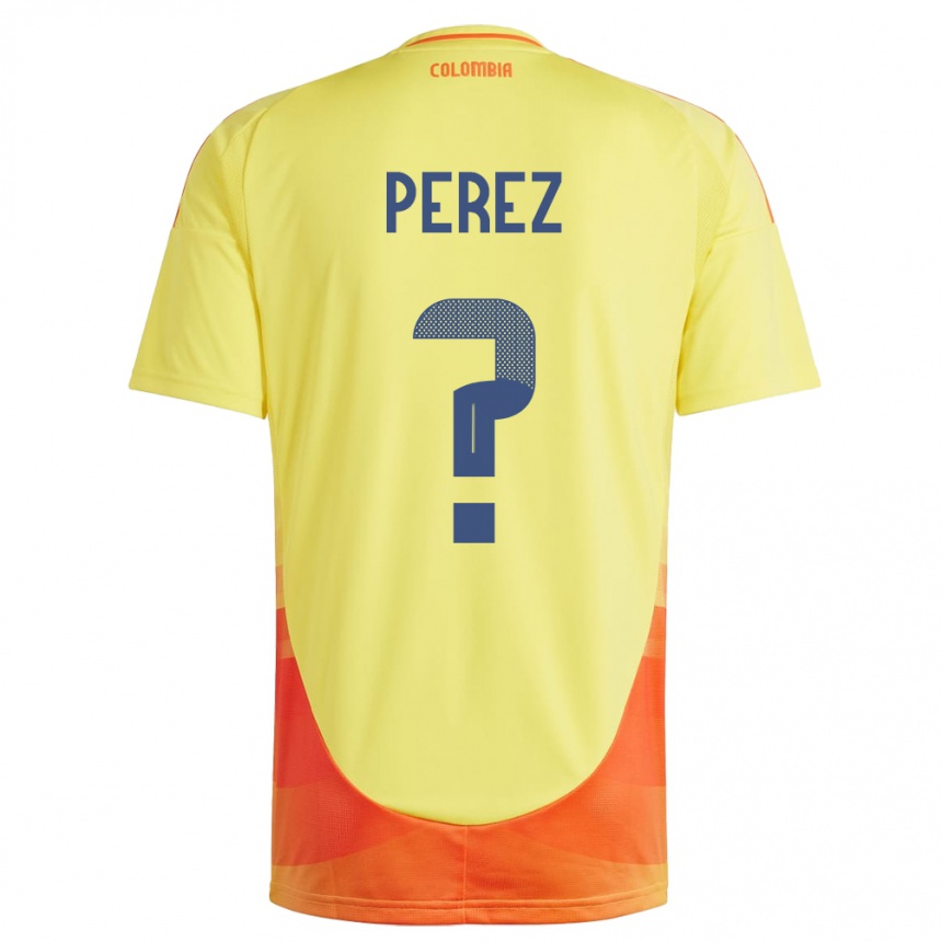 Men Football Colombia Jafe Pérez #0 Yellow Home Jersey 24-26 T-Shirt Nz