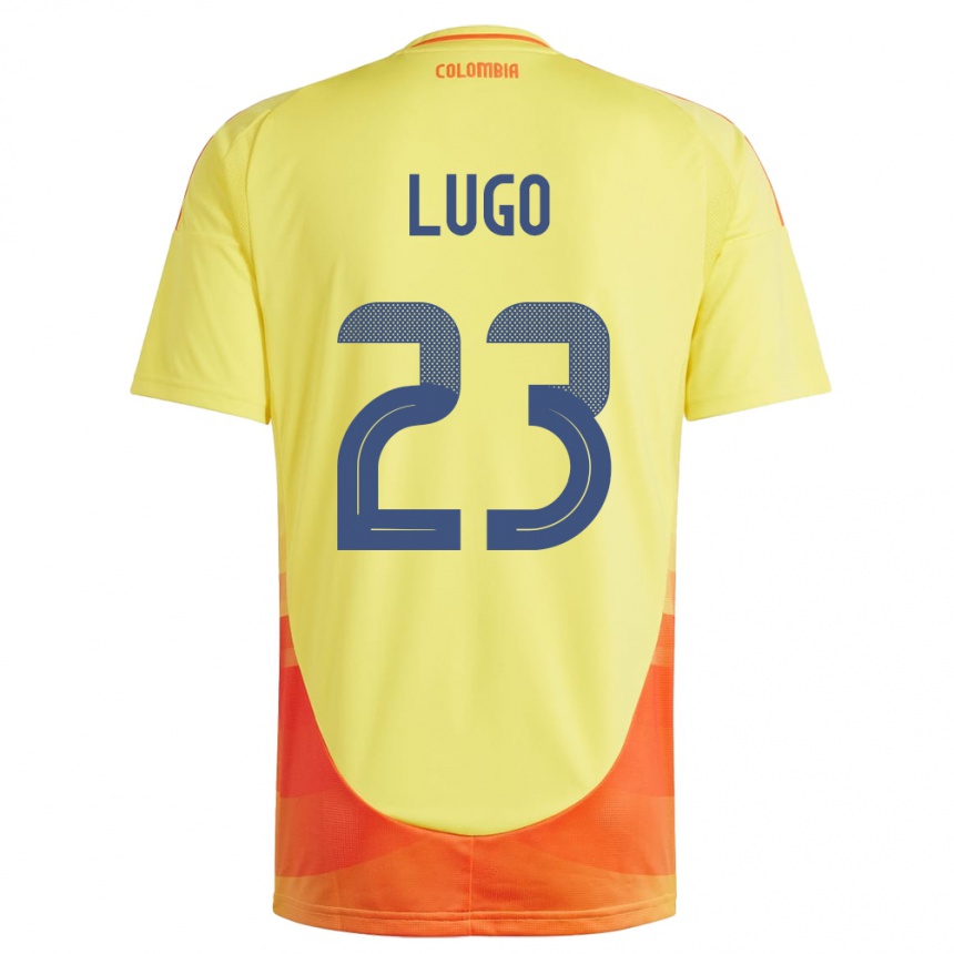 Men Football Colombia Michelle Lugo #23 Yellow Home Jersey 24-26 T-Shirt Nz