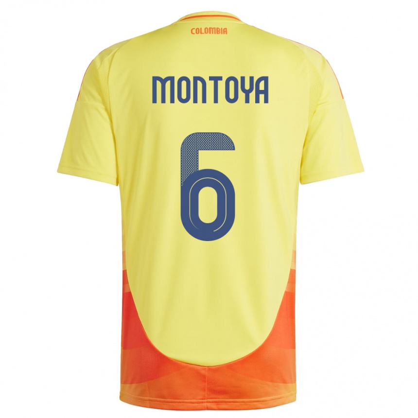 Men Football Colombia Daniela Montoya #6 Yellow Home Jersey 24-26 T-Shirt Nz