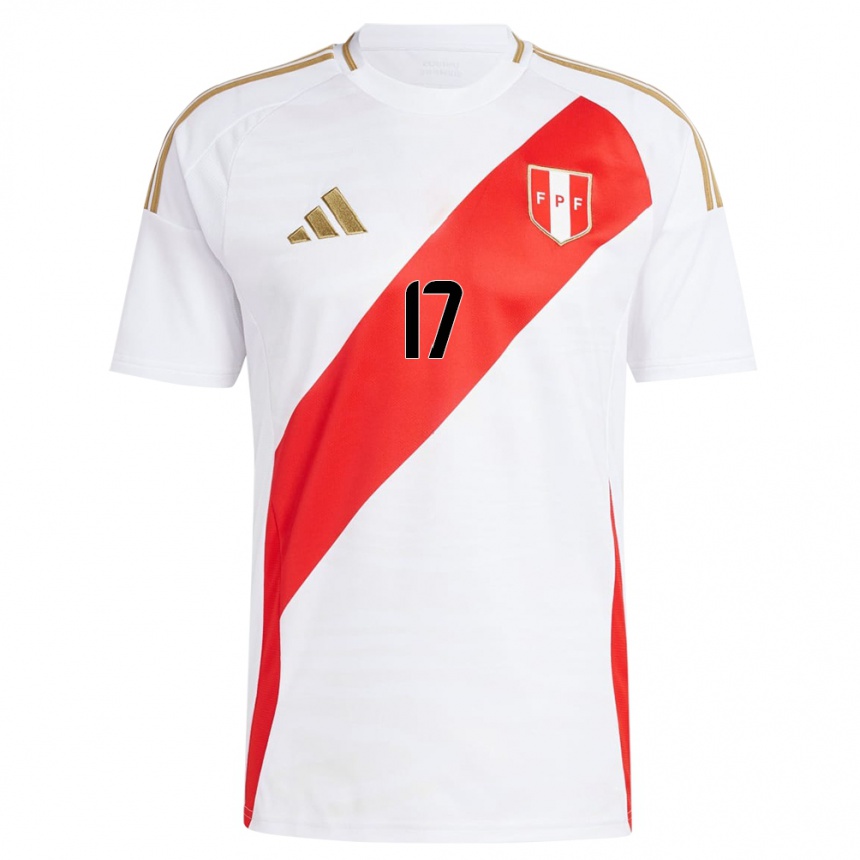 Men Football Peru Luis Advíncula #17 White Home Jersey 24-26 T-Shirt Nz