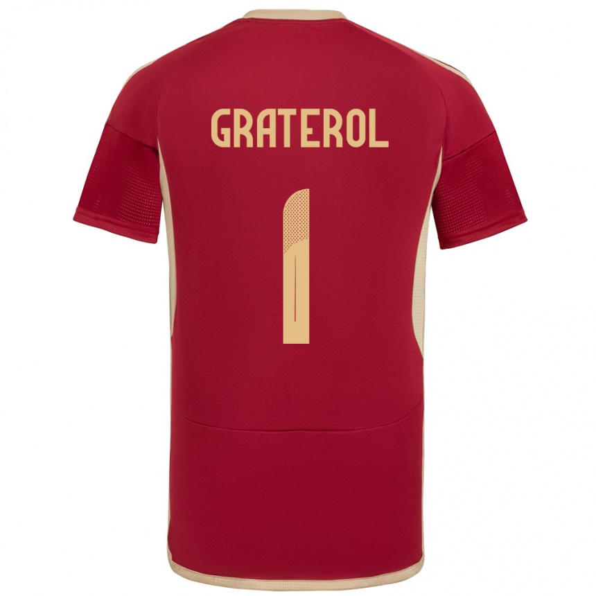 Men Football Venezuela Joel Graterol #1 Burgundy Home Jersey 24-26 T-Shirt Nz