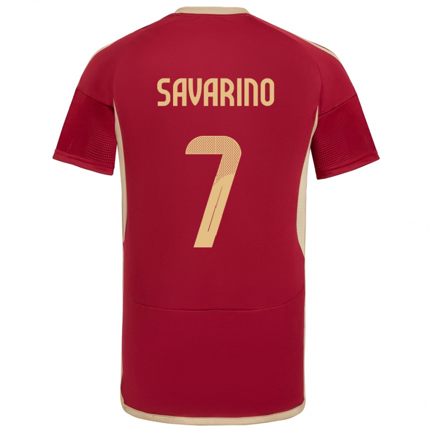 Men Football Venezuela Jefferson Savarino #7 Burgundy Home Jersey 24-26 T-Shirt Nz