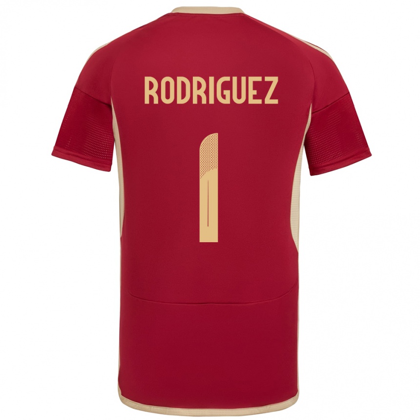 Men Football Venezuela Samuel Rodriguez #1 Burgundy Home Jersey 24-26 T-Shirt Nz