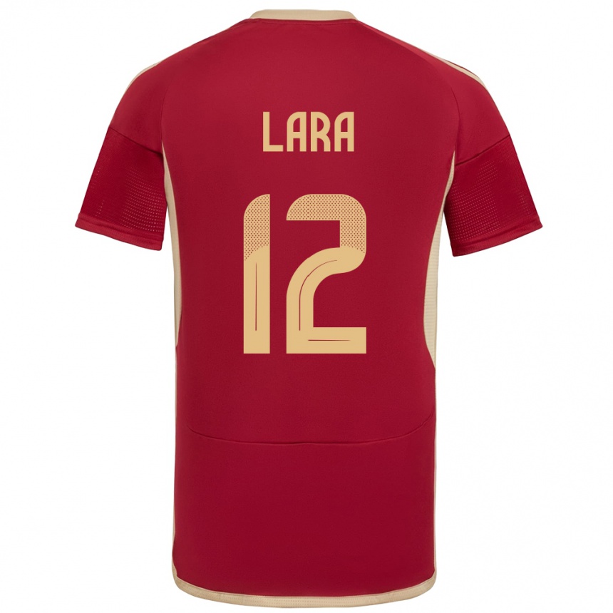 Men Football Venezuela Jesús Lara #12 Burgundy Home Jersey 24-26 T-Shirt Nz