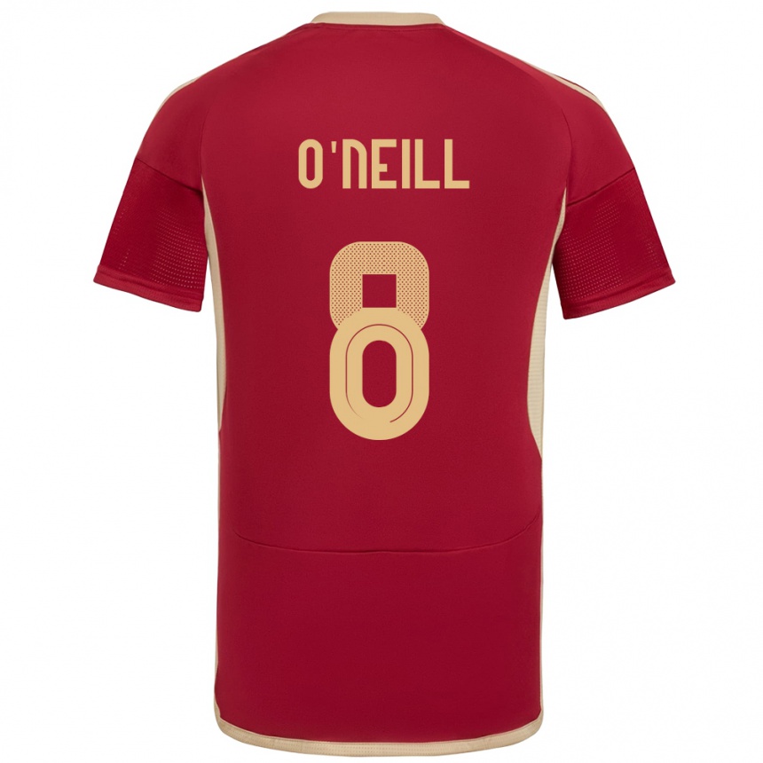 Men Football Venezuela Sonia O'neill #8 Burgundy Home Jersey 24-26 T-Shirt Nz