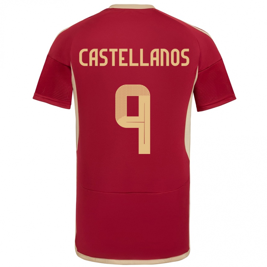 Men Football Venezuela Deyna Castellanos #9 Burgundy Home Jersey 24-26 T-Shirt Nz