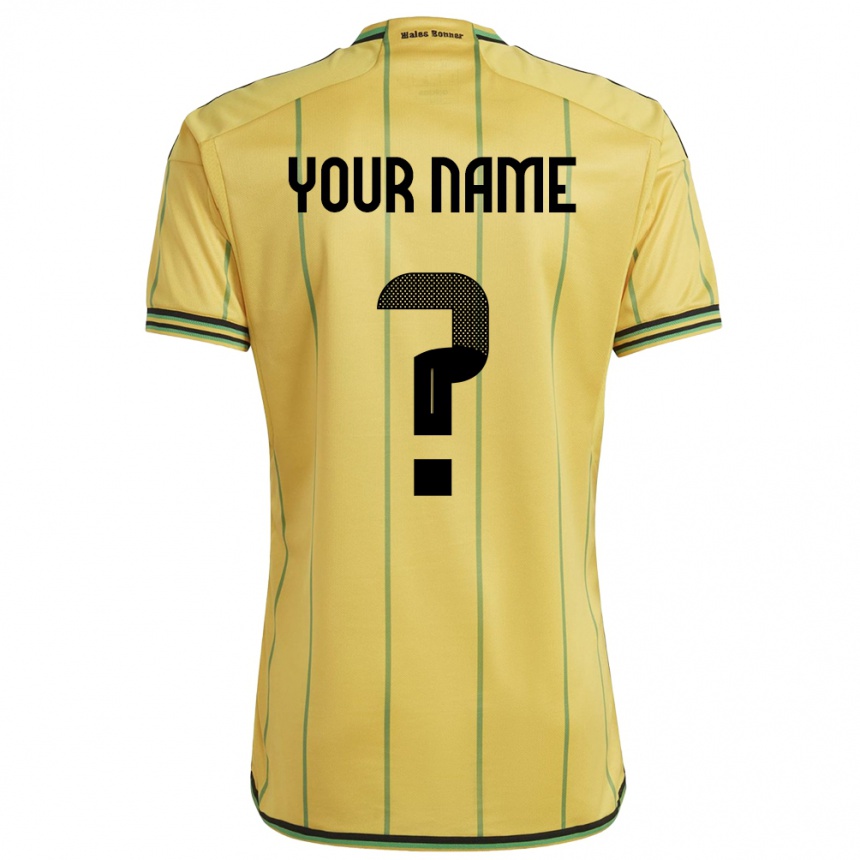 Men Football Jamaica Your Name #0 Yellow Home Jersey 24-26 T-Shirt Nz