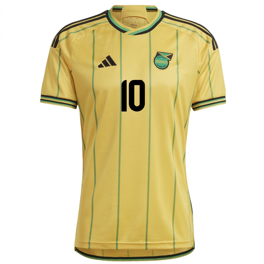 Men Football Jamaica Bobby De Cordova-Reid #10 Yellow Home Jersey 24-26 T-Shirt Nz