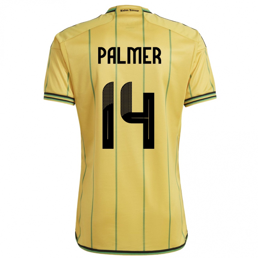 Men Football Jamaica Kasey Palmer #14 Yellow Home Jersey 24-26 T-Shirt Nz