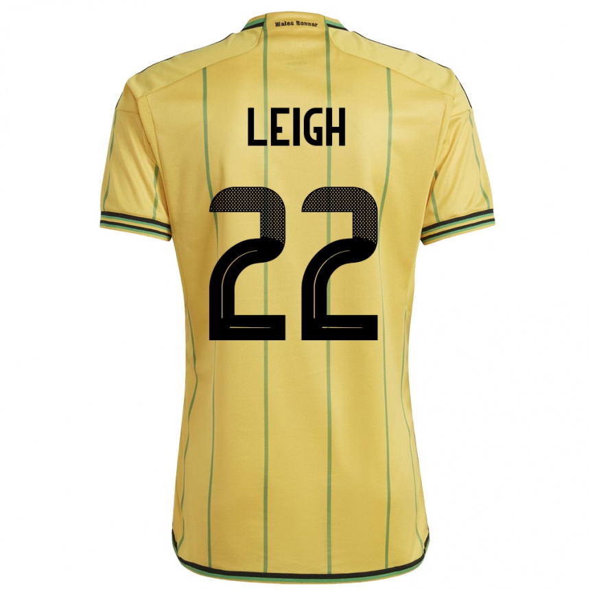 Men Football Jamaica Greg Leigh #22 Yellow Home Jersey 24-26 T-Shirt Nz