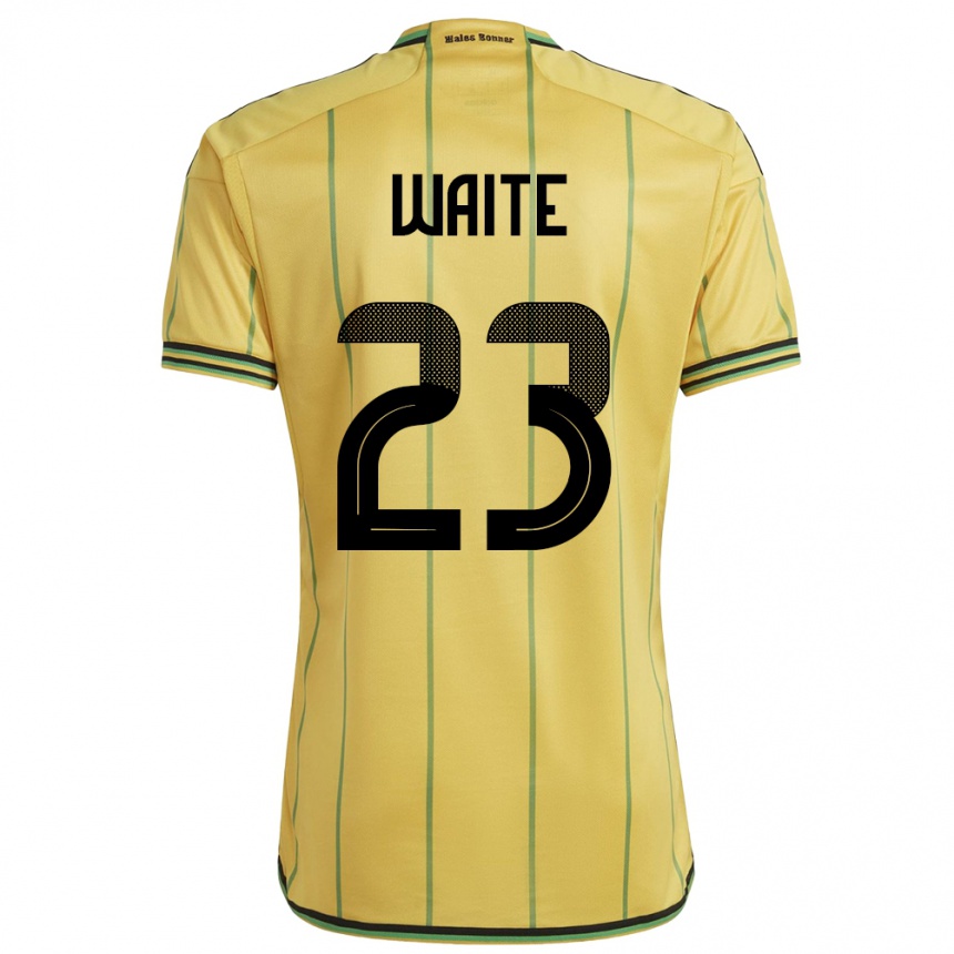 Men Football Jamaica Jahmali Waite #23 Yellow Home Jersey 24-26 T-Shirt Nz