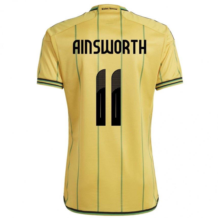 Men Football Jamaica Christopher Ainsworth #11 Yellow Home Jersey 24-26 T-Shirt Nz