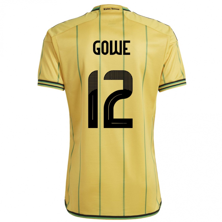 Men Football Jamaica Tyrese Gowe #12 Yellow Home Jersey 24-26 T-Shirt Nz