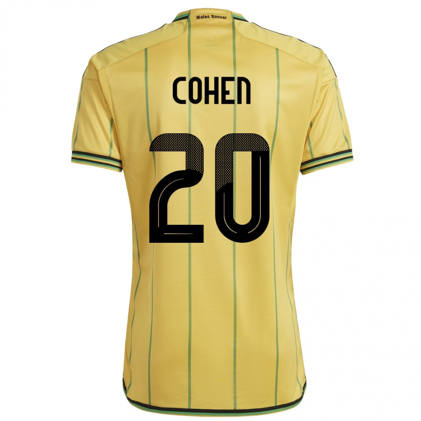 Men Football Jamaica Dunsting Cohen #20 Yellow Home Jersey 24-26 T-Shirt Nz