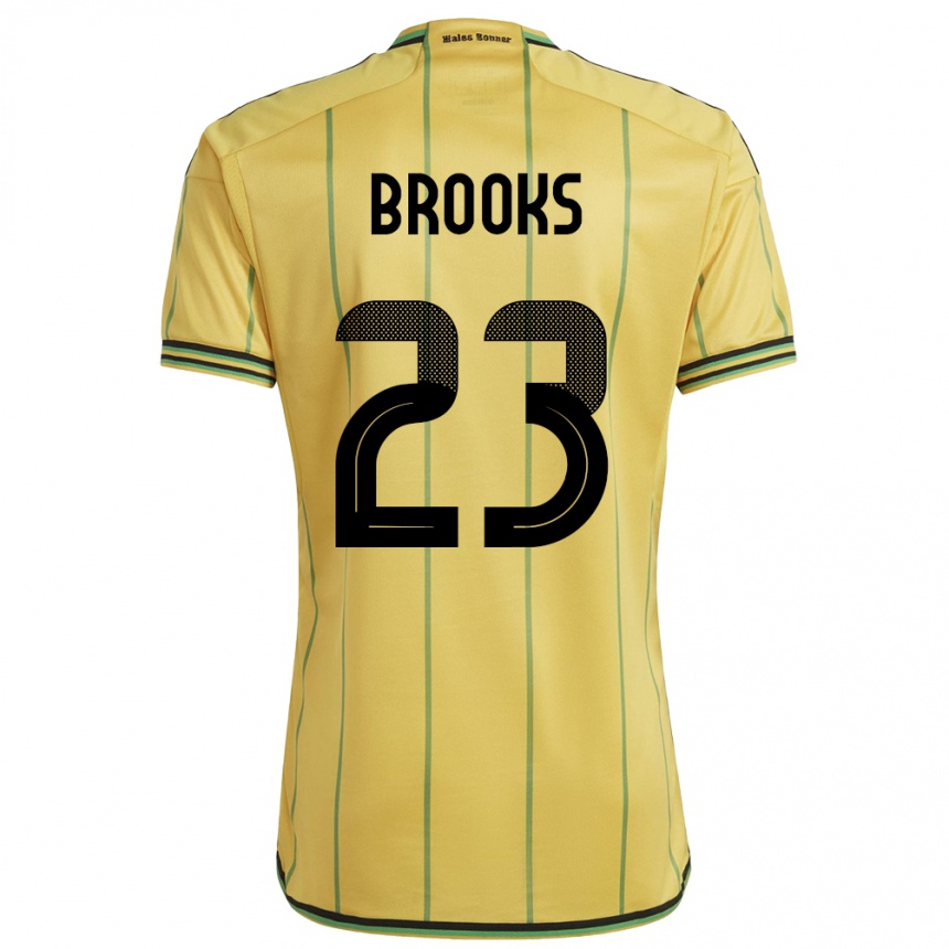 Men Football Jamaica Liya Brooks #23 Yellow Home Jersey 24-26 T-Shirt Nz