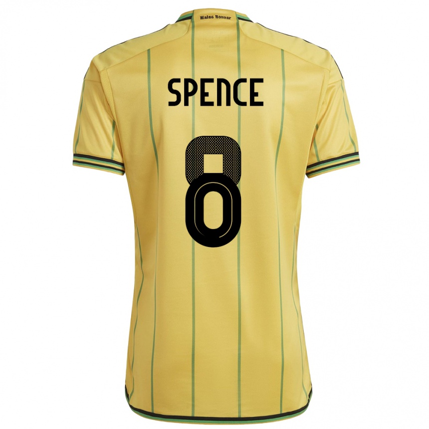 Men Football Jamaica Drew Spence #8 Yellow Home Jersey 24-26 T-Shirt Nz