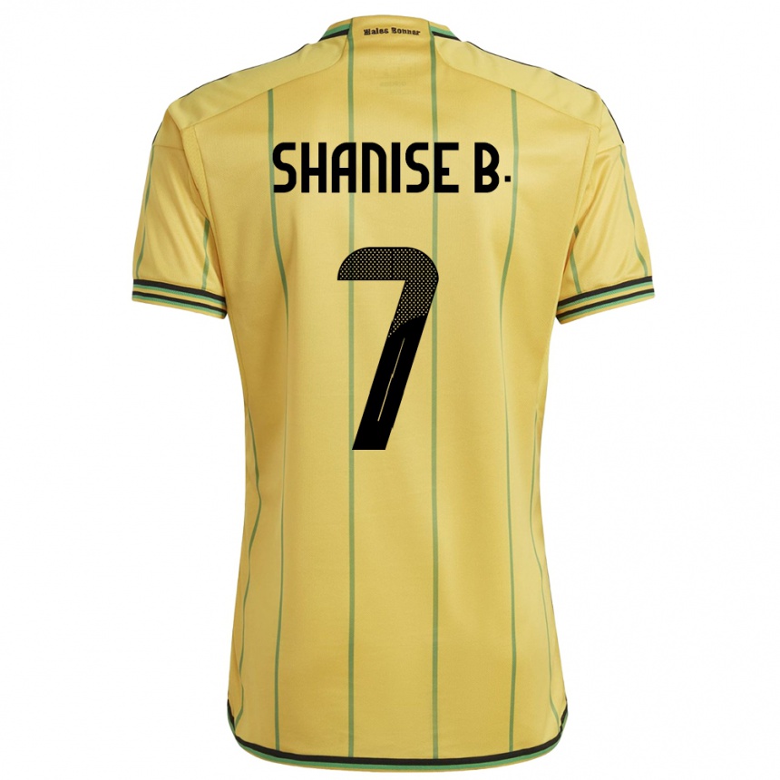 Men Football Jamaica Shanise Buckley #7 Yellow Home Jersey 24-26 T-Shirt Nz