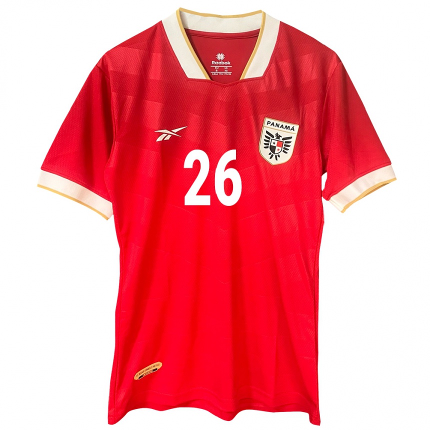 Men Football Panama Kahiser Lenis #26 Red Home Jersey 24-26 T-Shirt Nz