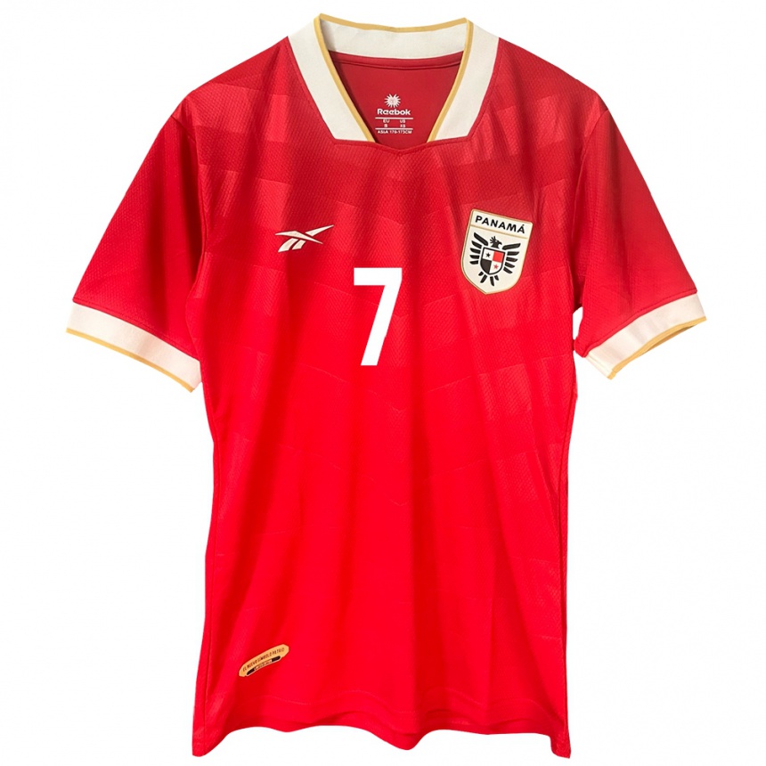 Men Football Panama Kevin Walder #7 Red Home Jersey 24-26 T-Shirt Nz