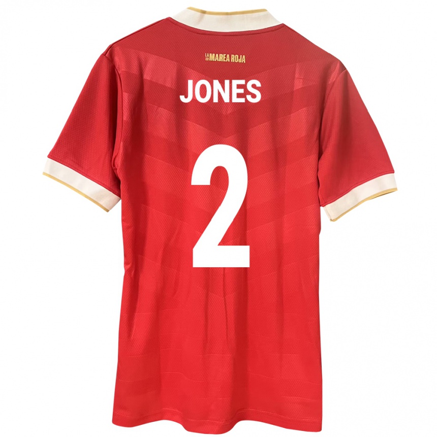 Men Football Panama Joseph Jones #2 Red Home Jersey 24-26 T-Shirt Nz