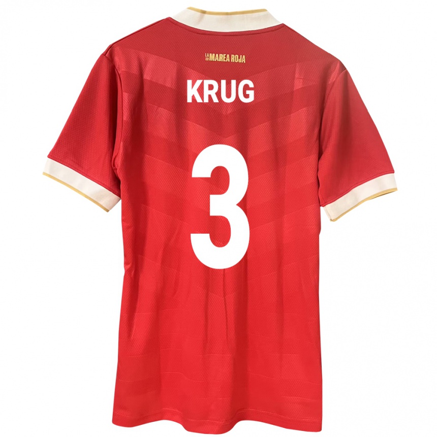 Men Football Panama Martín Krug #3 Red Home Jersey 24-26 T-Shirt Nz