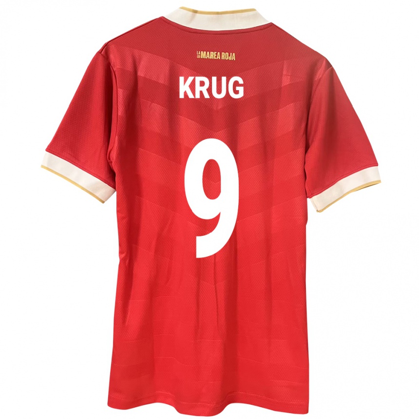 Men Football Panama Frederick Krug #9 Red Home Jersey 24-26 T-Shirt Nz