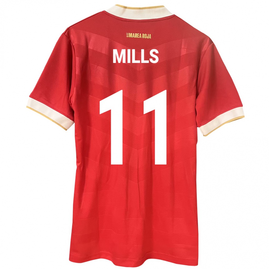 Men Football Panama Natalia Mills #11 Red Home Jersey 24-26 T-Shirt Nz