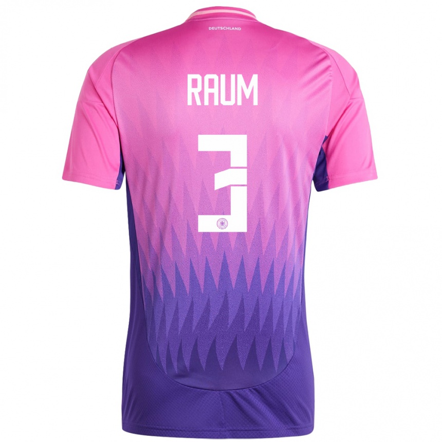 Men Football Germany David Raum #3 Pink Purple Away Jersey 24-26 T-Shirt Nz