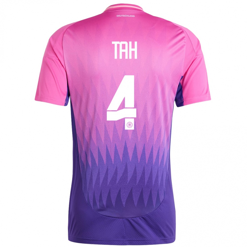 Men Football Germany Jonathan Tah #4 Pink Purple Away Jersey 24-26 T-Shirt Nz