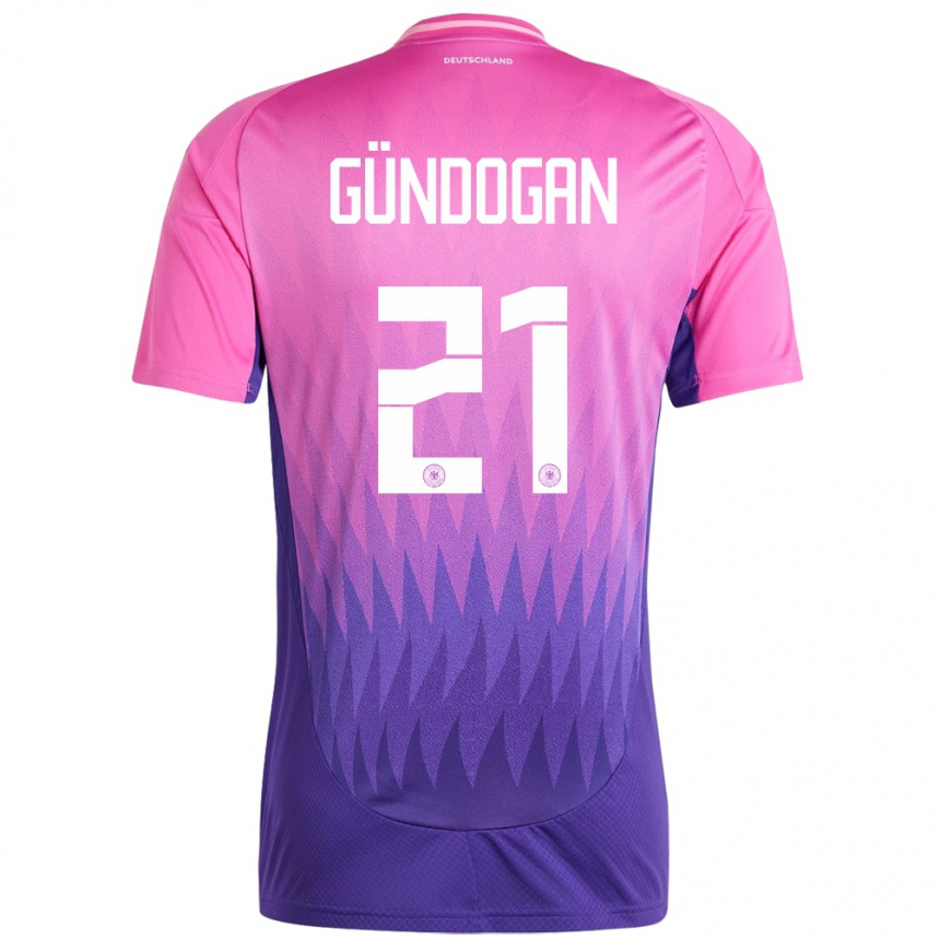 Men Football Germany Ilkay Gundogan #21 Pink Purple Away Jersey 24-26 T-Shirt Nz