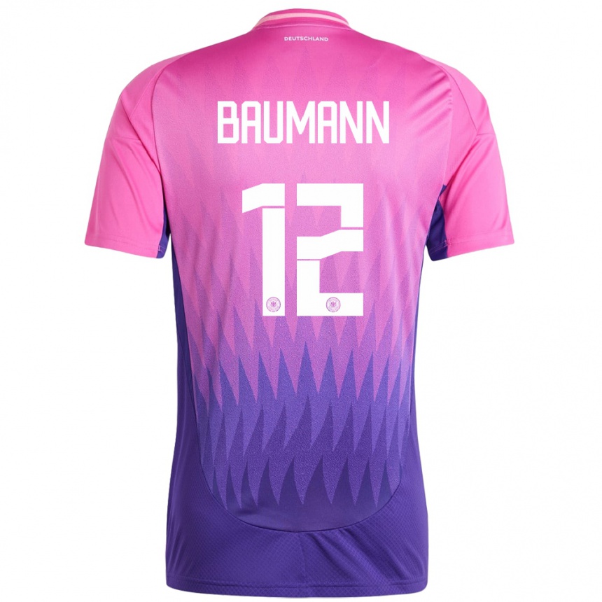 Men Football Germany Oliver Baumann #12 Pink Purple Away Jersey 24-26 T-Shirt Nz