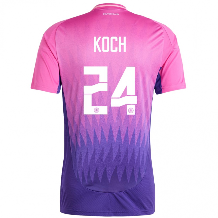 Men Football Germany Robin Koch #24 Pink Purple Away Jersey 24-26 T-Shirt Nz