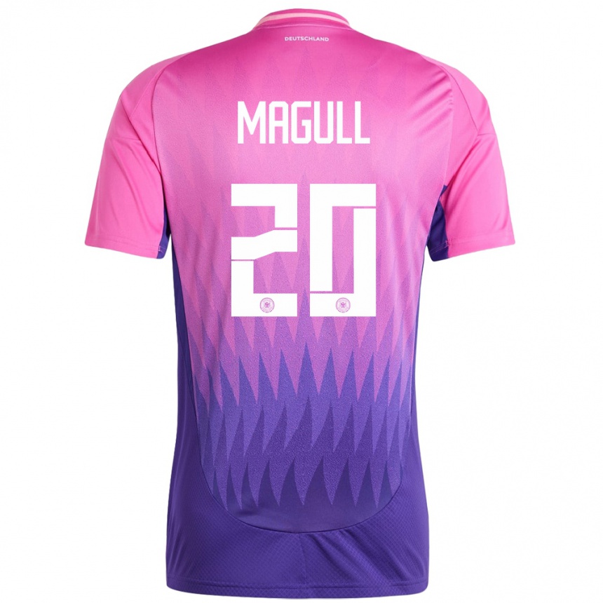 Men Football Germany Lina Magull #20 Pink Purple Away Jersey 24-26 T-Shirt Nz