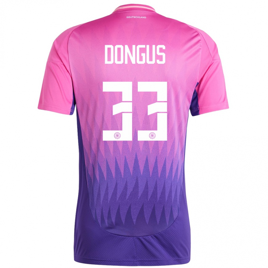 Men Football Germany Fabienne Dongus #33 Pink Purple Away Jersey 24-26 T-Shirt Nz